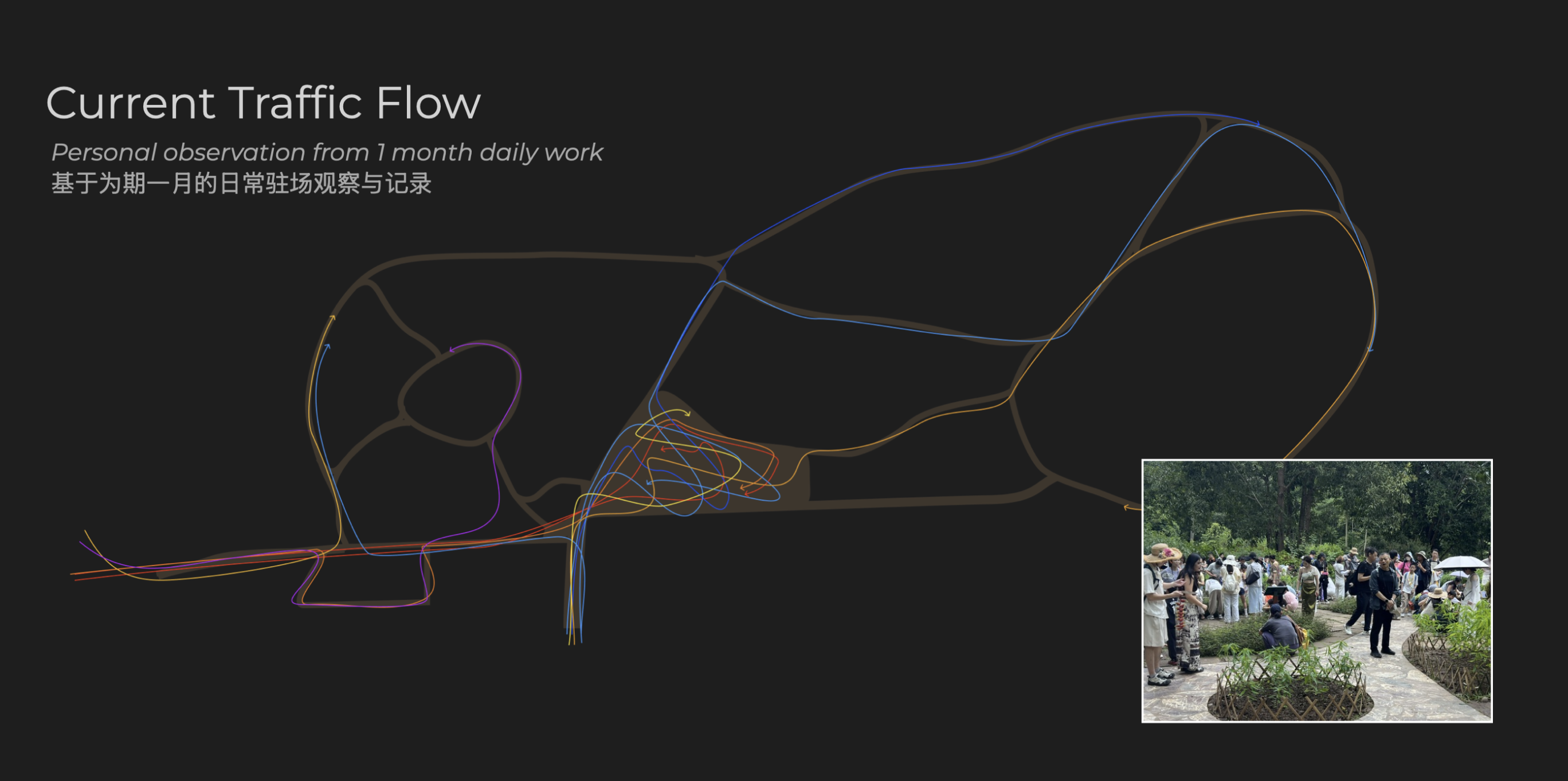 Current traffic flow through the Distinctive Plant Garden