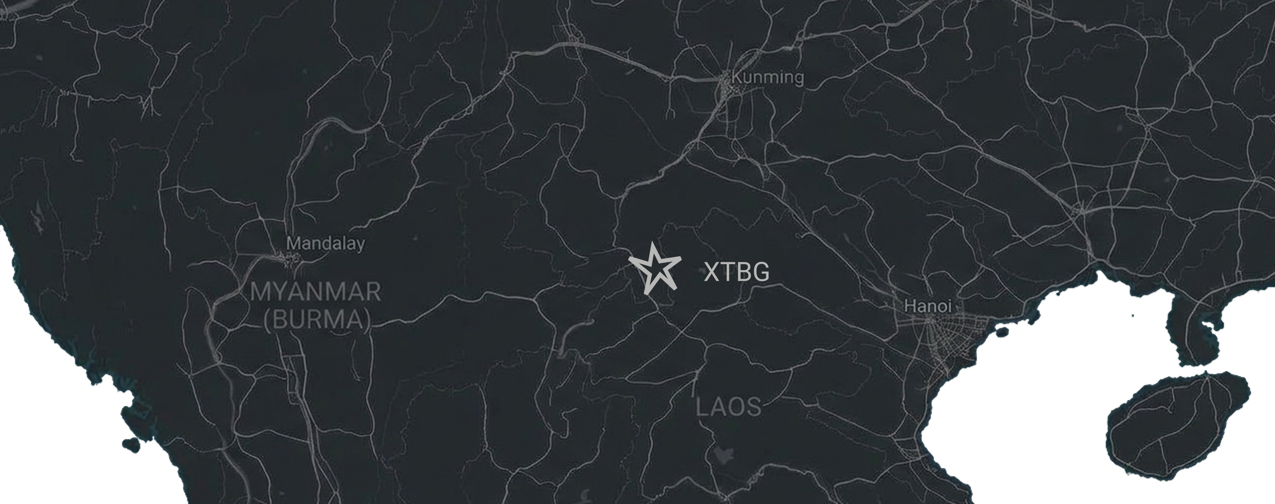 Map showing XTBG location